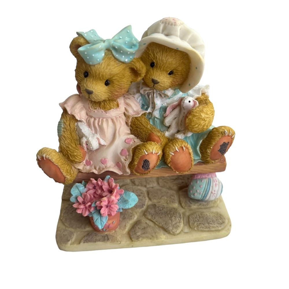 Cherished Teddies Tracie & Nicole Side By Side With Friends 911372, Vintage 1992